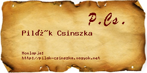 Pilák Csinszka névjegykártya